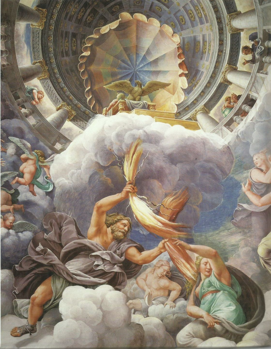 Титан небесный свод какой. Джулио Романо боги Олимпа. Олимп боги античные фрески. Фреска современная. Фреска на потолок.
